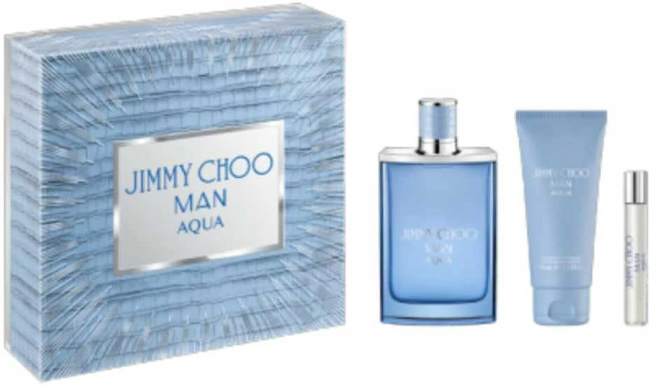 "Jimmy Choo Man Aqua" tualetinis vanduo Vyrams 100 ml, 3 dalių rinkinys