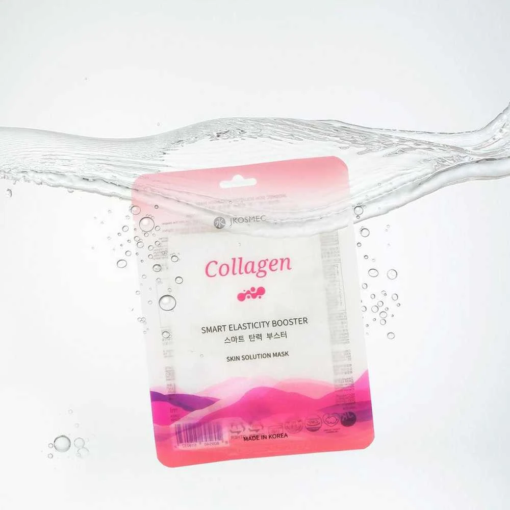 Jkosmec Collagen Skin Solution Mask lakštinė veido kaukė su kolagenu, 1 vnt.