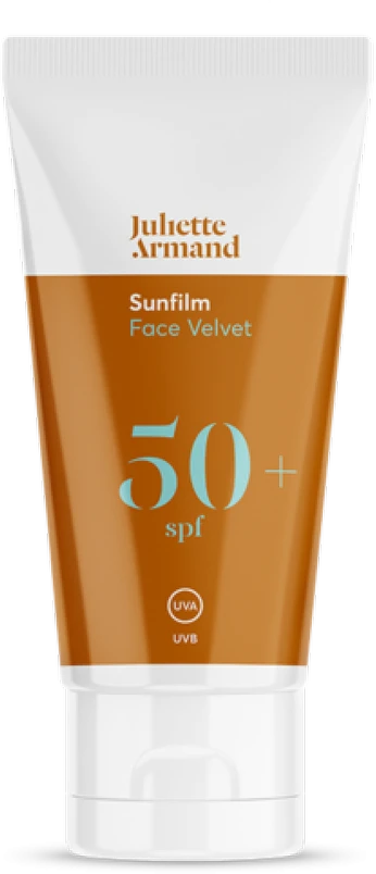 Juliette Armand Sunfilm Face Velvet 50+SPF veido kremas su 50+ SPF su juodaisiais ikrais, 55 ml