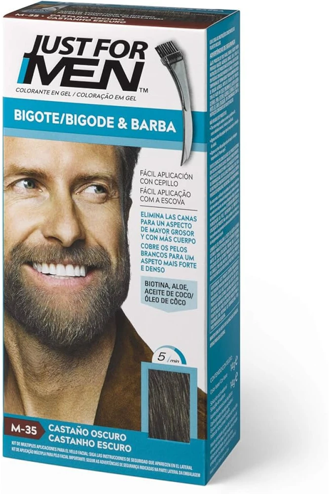Just For Men Mostache And Beard dažai ūsams ir barzdai, atspalvis: M-35 Medium Brown, 28.4 g