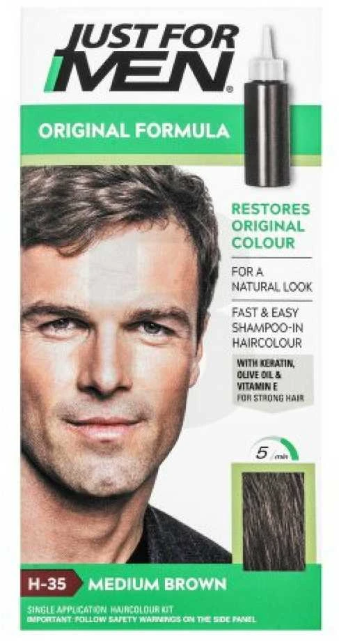 „Just For Men“ Šampūnas plaukų dažai H35 vidutinio rudumo, 66 ml
