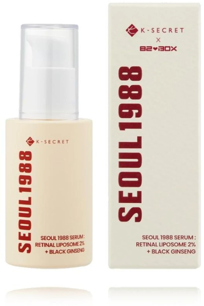 K-Secret Seoul 1988 Serum Retinal Liposome 2% + Juodas Ginseng veido serumas, 30 ml