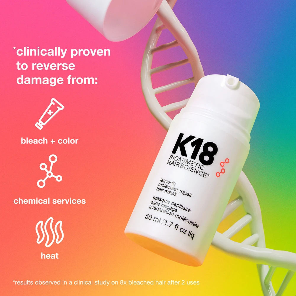 Nenuplaunama atkuriamoji plaukų kaukė K18 Leave-in Molecular Repair Hair Mask, 50 ml