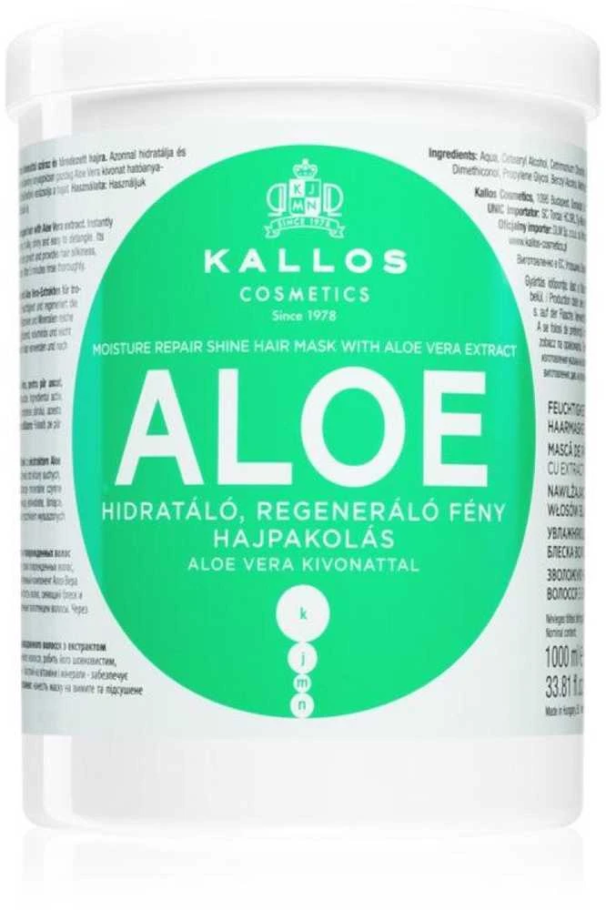 Drėkinanti plaukų kaukė sausiems ir pažeistiems plaukams Kallos Aloe Vera Hair Mask 1000 ml