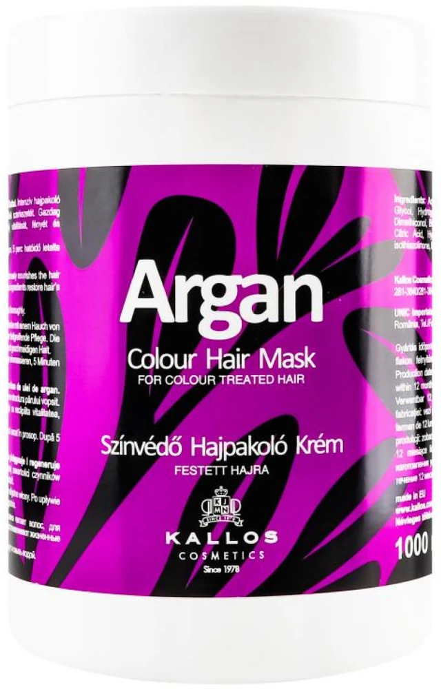 Kaukė dažytiems plaukams Kallos Argan Colour Hair Mask 1000 ml