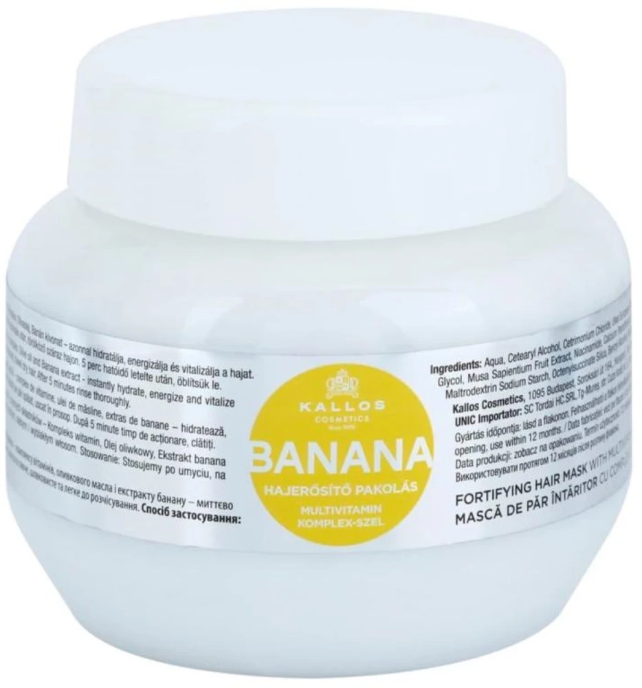 Kallos Cosmetics Banana Fortifying Hair Mask plaukų kaukė, 275 ml