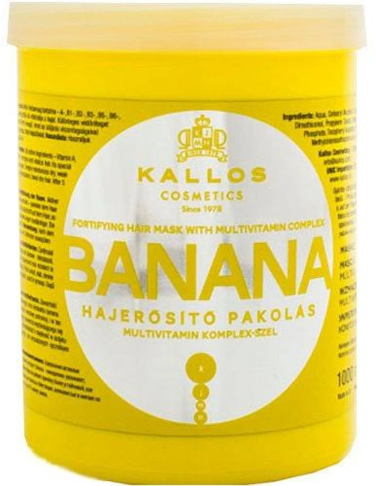 Drėkinanti kaukė plaukams su vitaminų kompleksu Kallos BANANA Fotifying Hair Mask 1000 ml