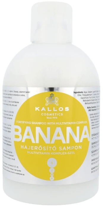 Stiprinamasis šampūnas gyvybę praradusiems plaukams Kallos Banana 1000ml