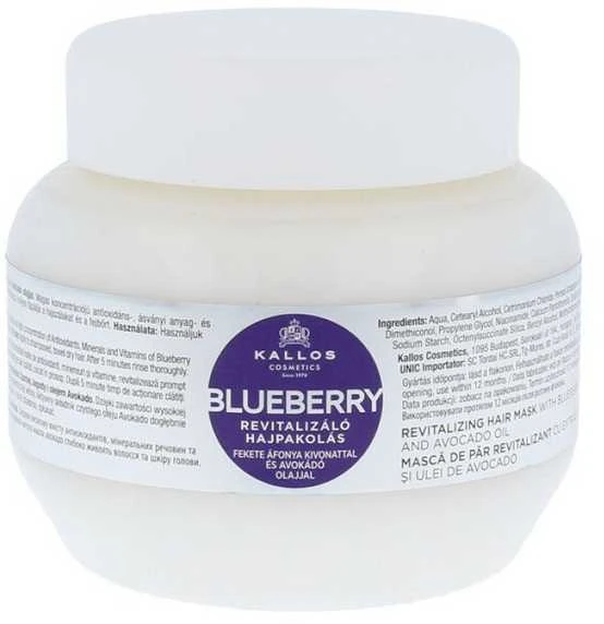 Kallos Cosmetics Blueberry Revitalizing Hair Mask atgaivinanti kaukė plaukams, 275 ml
