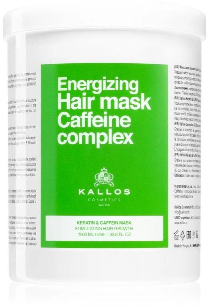 Kallos Cosmetics Caffeine Complex Energizing Hair Mask energizuojanti plaukų kaukė, 1000 ml
