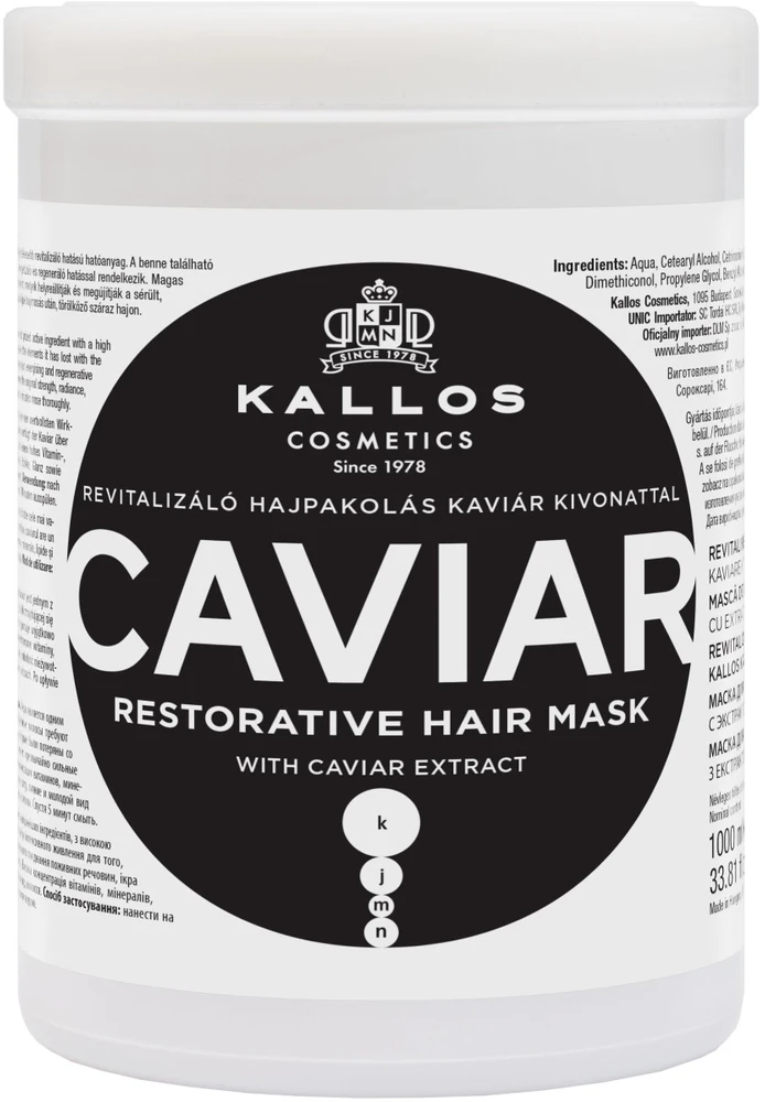 Atstatomoji plaukų kaukė su ikrų ekstraktu Kallos CAVIAR Hair Mask 1000ml