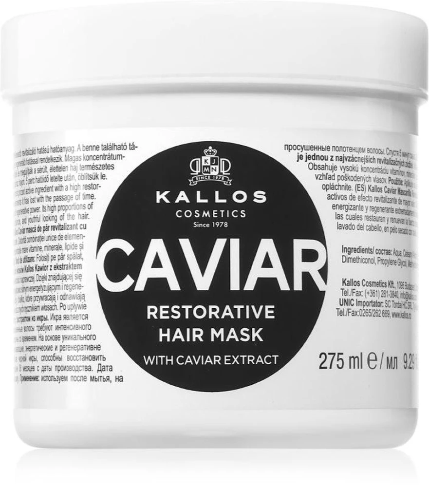 Kallos Cosmetics Caviar Restorative Plaukų kaukė atkuriamoji plaukų kaukė, 275 ml