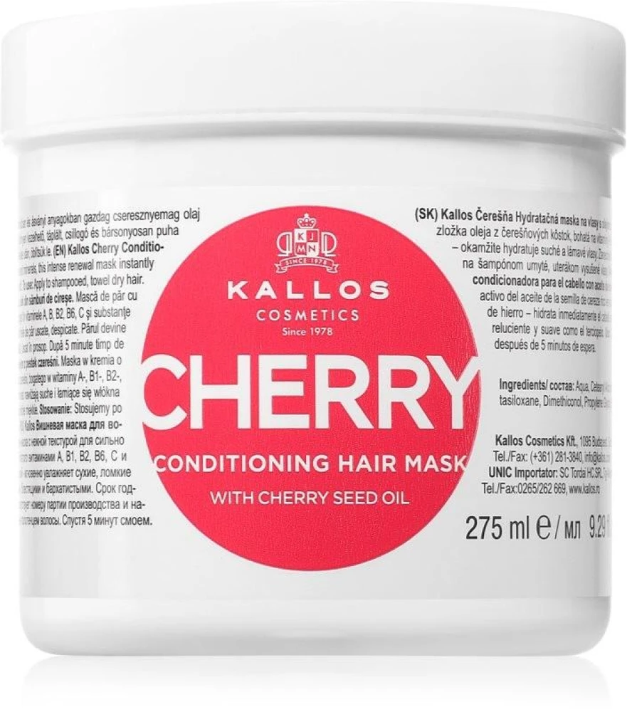 Kallos Cosmetics Cherry Conditioning Hair Mask drėkinanti kaukė plaukams, 275 ml