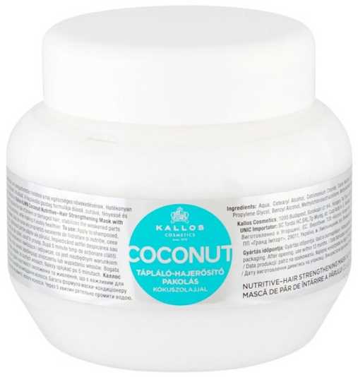 Kallos Cosmetics KJMN Coconut Nutritive–Hair Strengthening Mask with Coconut Oil plaukų kaukė, 275 ml