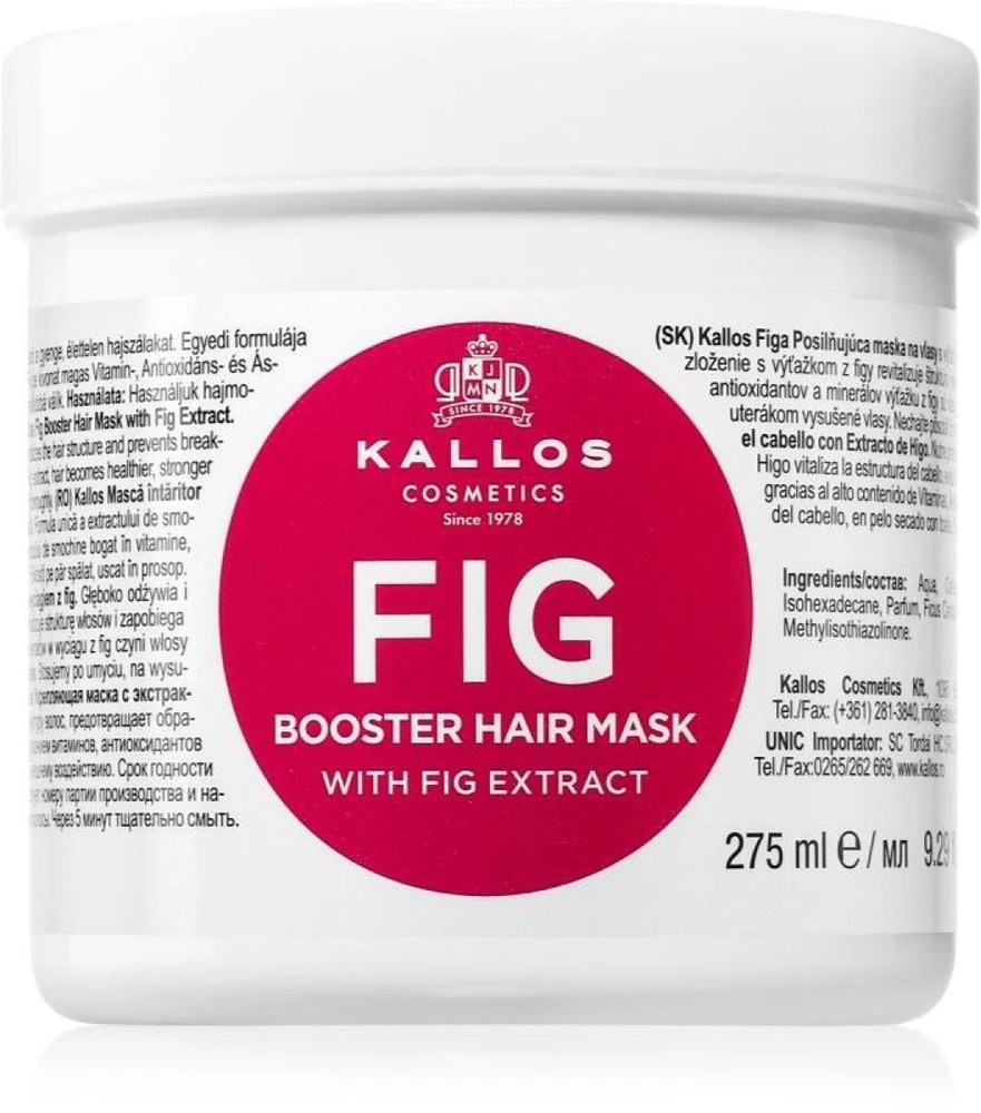 Kallos Cosmetics Fig Booster Plaukų kaukė kaukė plaukams, 275 ml