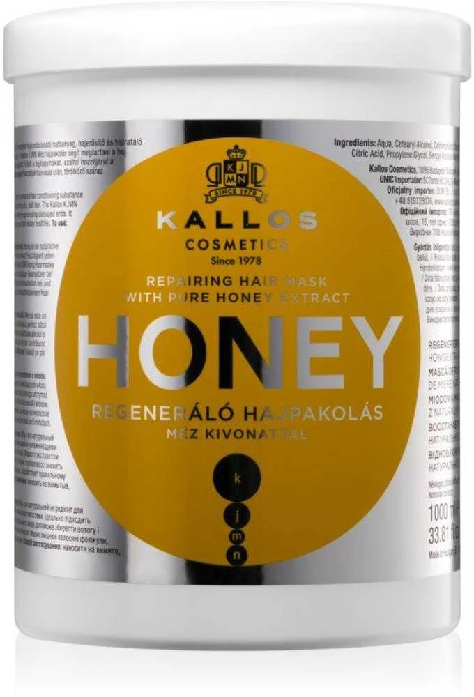 Kallos Cosmetics Honey Repairing Hair Mask stiprinamoji plaukų kaukė su medumi, 1000 ml