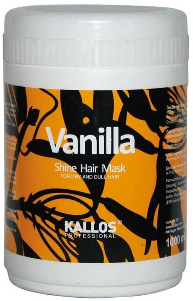 Kaukė sausiems plaukams suteikianti blizgesio Kallos Vanilla Shine Hair Mask 1000 ml