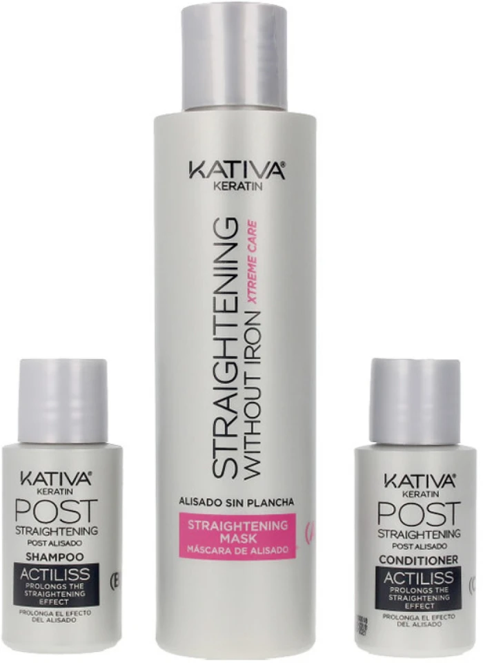 Kativa Keratin Minkštinantis ir glotninantis Smoothing Without Ironing Xtrem Care 30 Days 30 dienų rinkinys 3 vnt