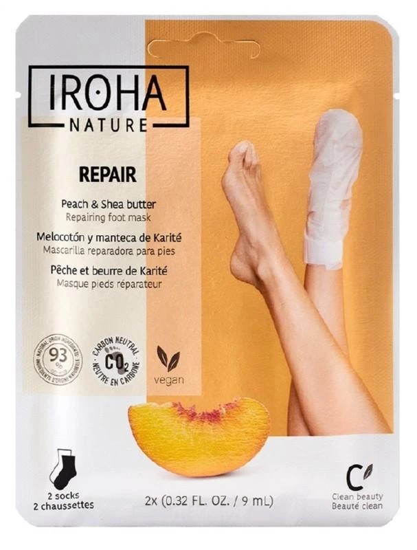 Kaukė pėdoms Iroha Repairing Peach Foot Socks su persikų ekstraktu, 1 pora
