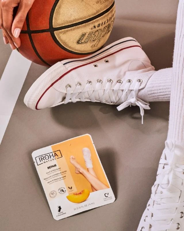 Kaukė pėdoms Iroha Repairing Peach Foot Socks su persikų ekstraktu, 1 pora