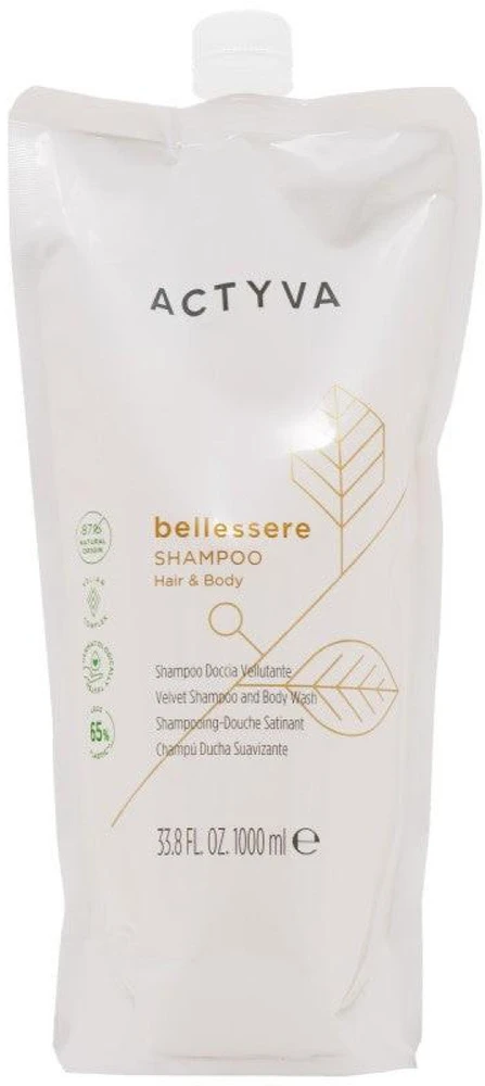 Kemon Actyva Bellessere Velvet Šampūnas and Kūno prausiklis Refill šampūno ir dušo gelio papildymas, 1000 ml