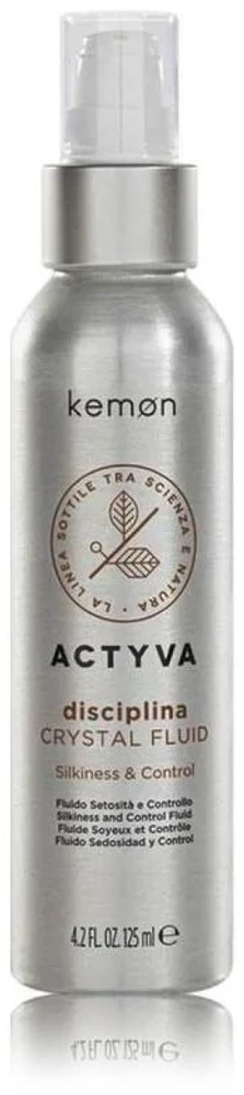 Kemon Actyva Disciplina Crystal Fluid švelnumo suteikiantis fluidas nepaklusniems plaukams, 125 ml