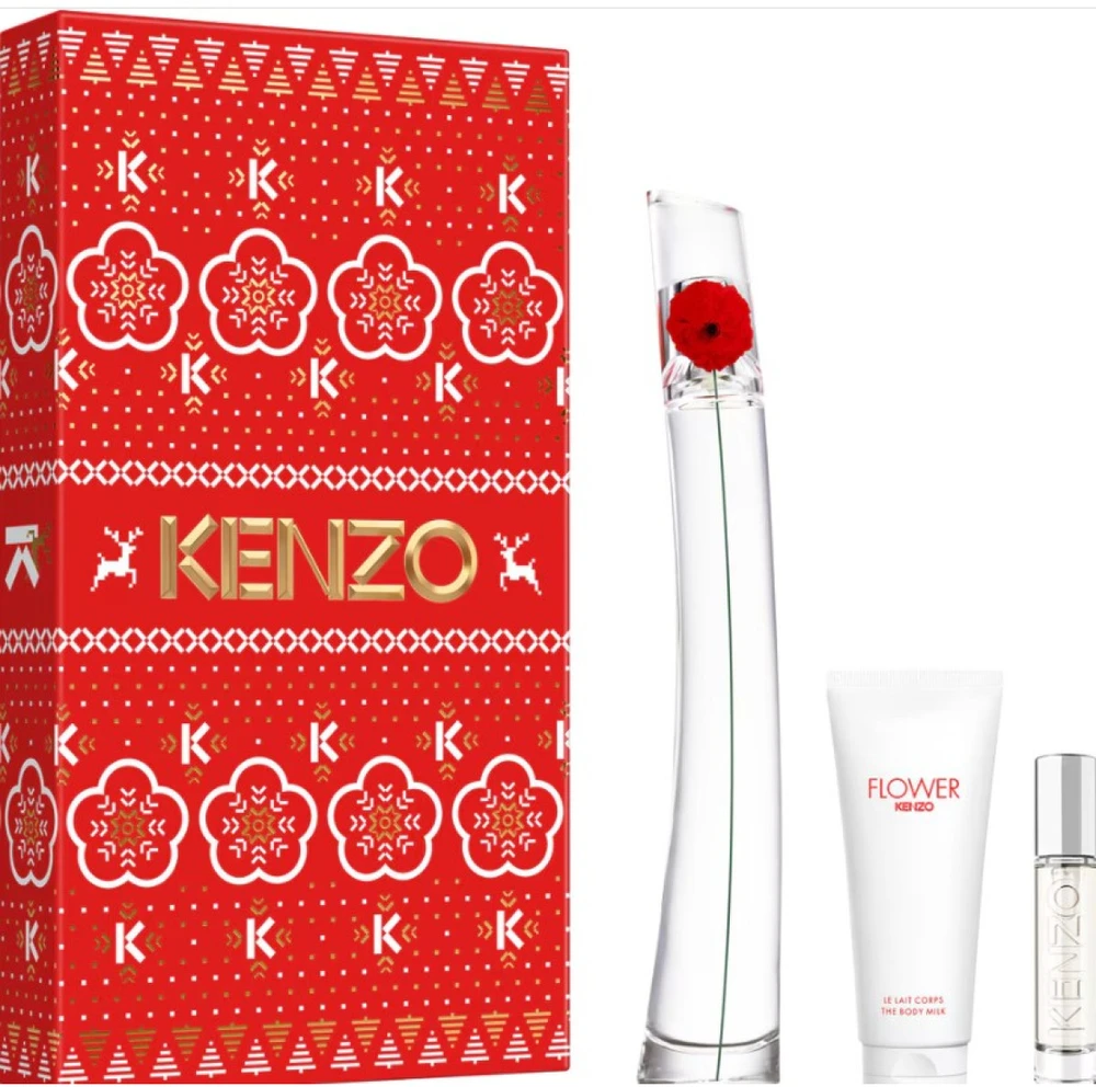 Kenzo Flower By Kenzo rinkinys moterims (EDP, 100 ml + EDP, 10 ml + kūno losjonas, 75 ml)