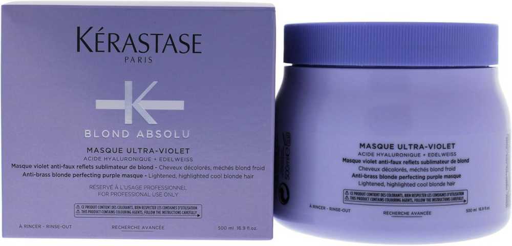 Kérastase Blond Absolu Masque Ultra-Violet geltonus atspalvius neutralizuojanti plaukų kaukė, 500 ml