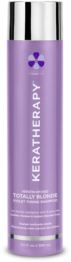 Keratherapy Keratin Infused Totally Skirtas šviesiems plaukams Violet Toning Šampūnas geltonus atspalvius neutralizuojantis šampūnas, 300 ml