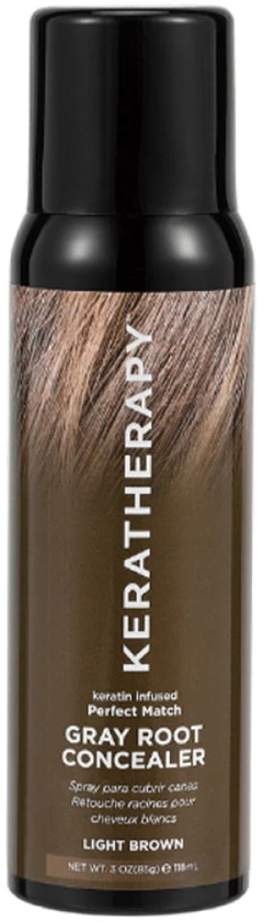 Keratherapy Perfect Match Gray Root Maskuoklis purškiklis su spalva, atspalvis: šviesiai rudas, 118 ml