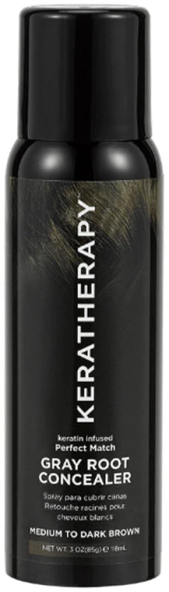 Keratherapy Perfect Match Gray Root Maskuoklis purškiklis su spalva, atspalvis: Medium/Dark Brown, 118 ml