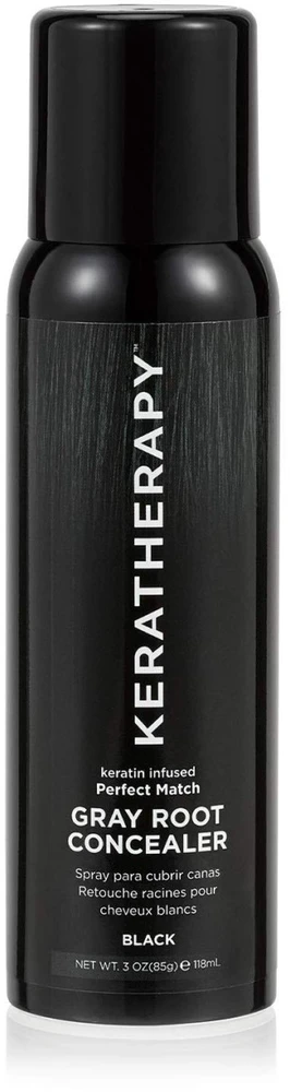 Keratherapy Perfect Match Gray Root Maskuoklis purškiklis su spalva, atspalvis: Juodas, 118 ml