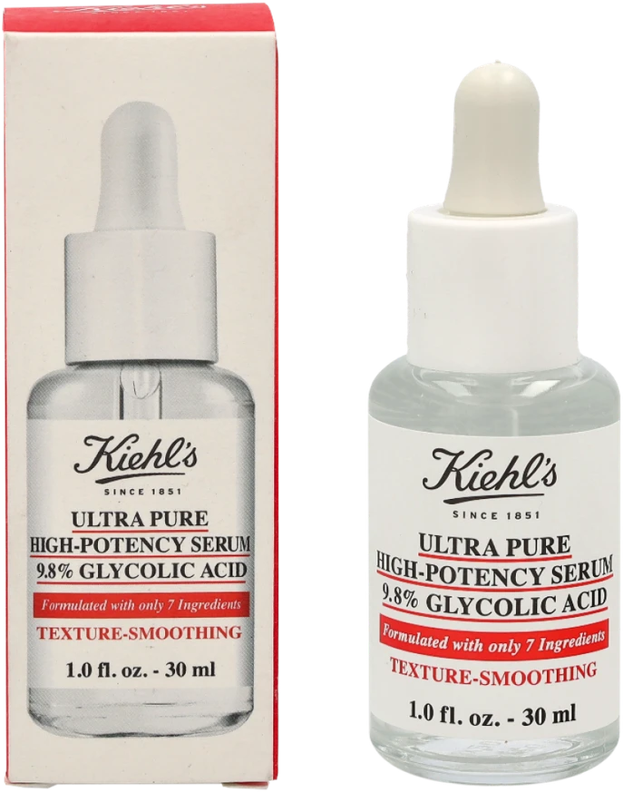 Kiehl´s Kiehl's Ultra Pure High-Potency Serum 9,8 % Glycolic Acid itin grynas didelio stiprumo glikolio rūgšties serumas veidui, 30 ml