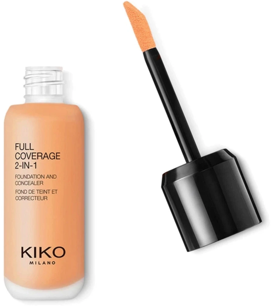 Kiko Milano Full Coverage 2 In 1 Foundation & Maskuoklis makiažo pagrindas ir maskuoklis viename, atspalvis: N65, 25 ml