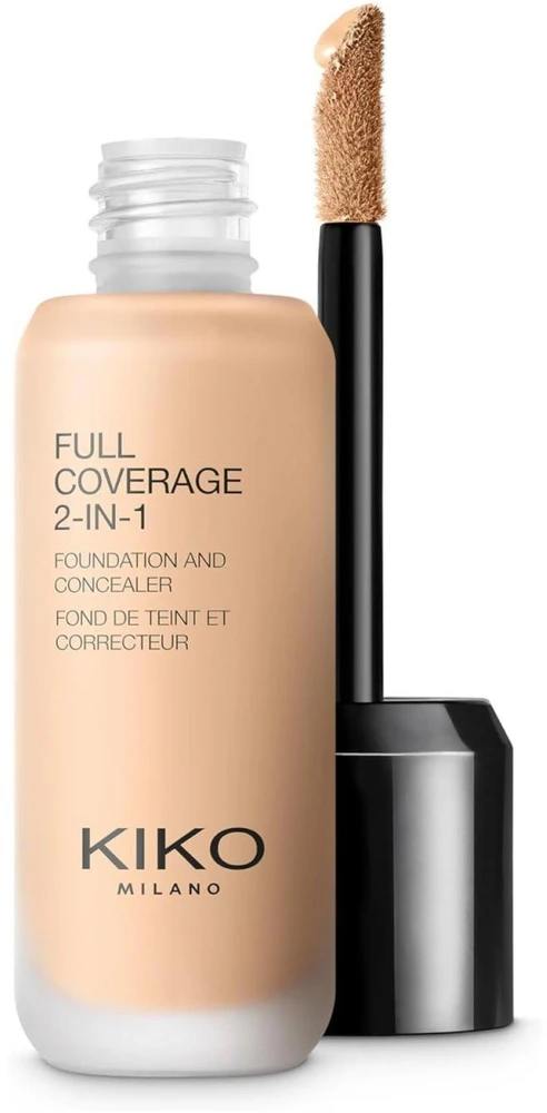 Kiko Milano Full Coverage 2 In 1 Foundation & Maskuoklis makiažo pagrindas ir maskuoklis viename, atspalvis: N10 Neutral, 25 ml