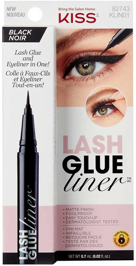 KISS Blakstienų klijai su akių pieštuku Lash Glue Liner Juodas 0,7 ml