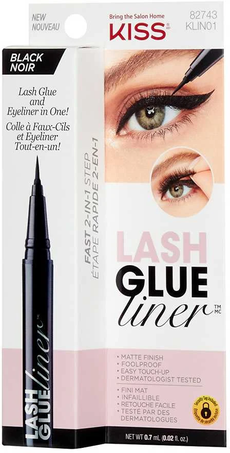 KISS Blakstienų klijai su akių pieštuku Lash Glue Liner Juodas 0,7 ml