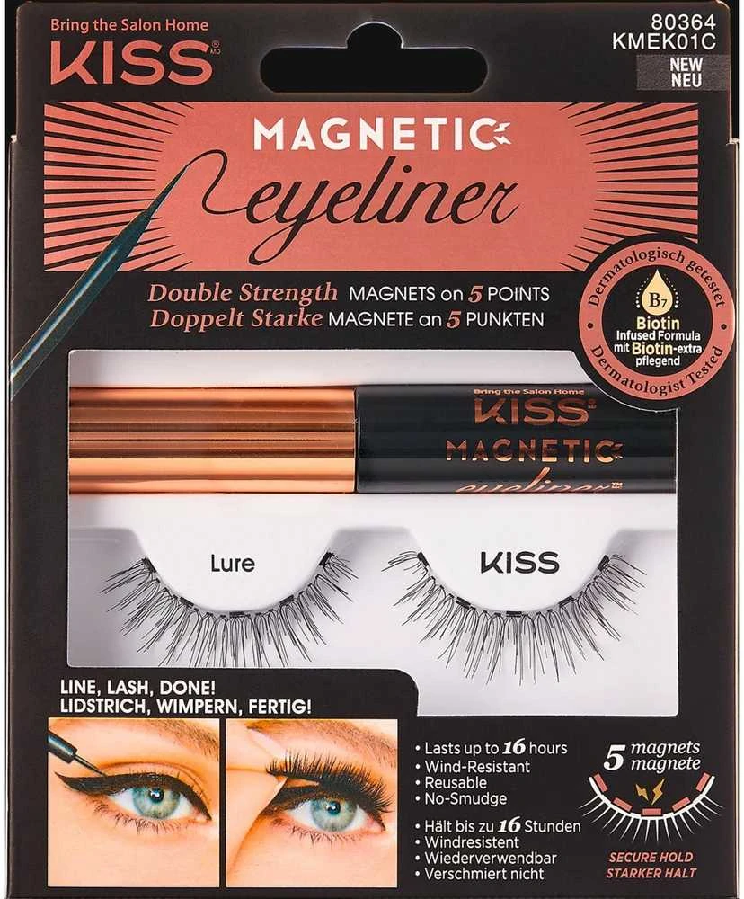 KISS MAGNETIC magnetinės dirbtinės blakstienos ir magnetinė akių kontūro plunksnelė