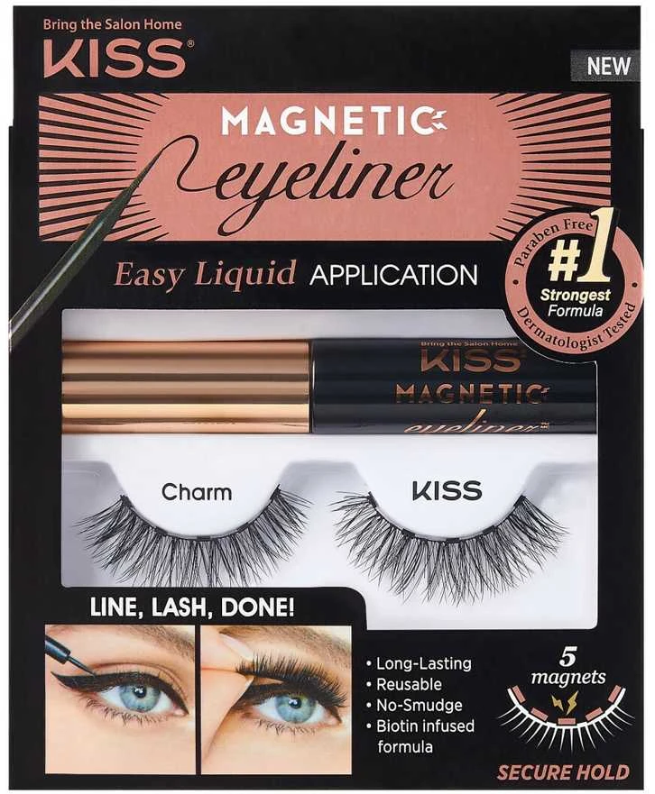 KISS MAGNETIC magnetinės dirbtinės blakstienos ir magnetinė akių kontūro plunksnelė