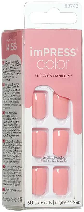 KISS Lipnūs nagų lakai imPRESS Color Pretty Rožinė 30 vnt.