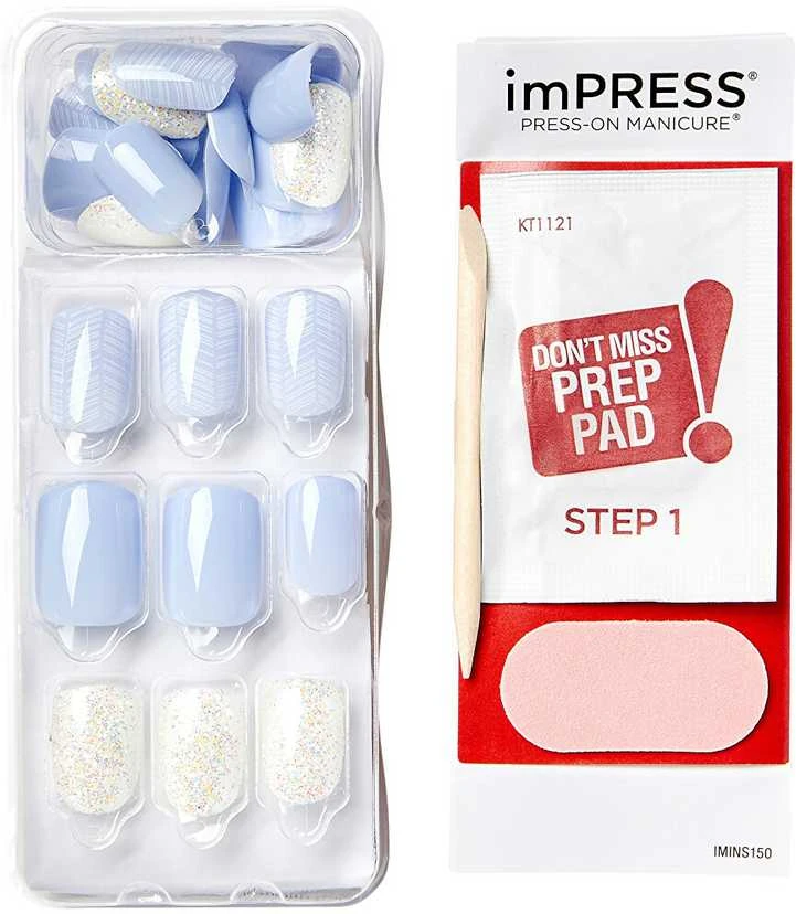 KISS Lipnūs nagai imPRESS Nails Levandų šnabždesys 30 vnt.