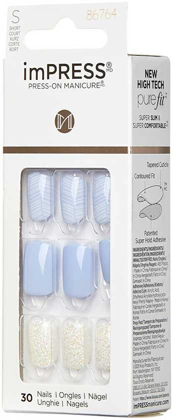 KISS Lipnūs nagai imPRESS Nails Levandų šnabždesys 30 vnt.