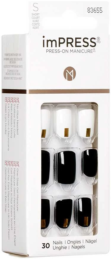 KISS Lipnūs nagai imPRESS Nails Midnight Drive 30 vnt.
