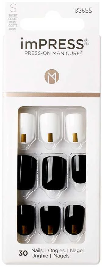 KISS Lipnūs nagai imPRESS Nails Midnight Drive 30 vnt.