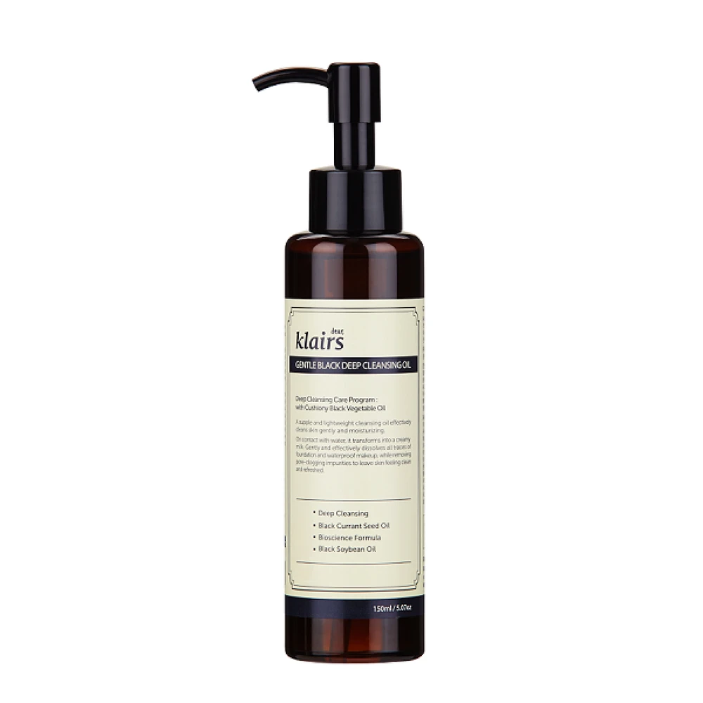 Klairs Gentle Juodas giliai valantis aliejus, 150 ml