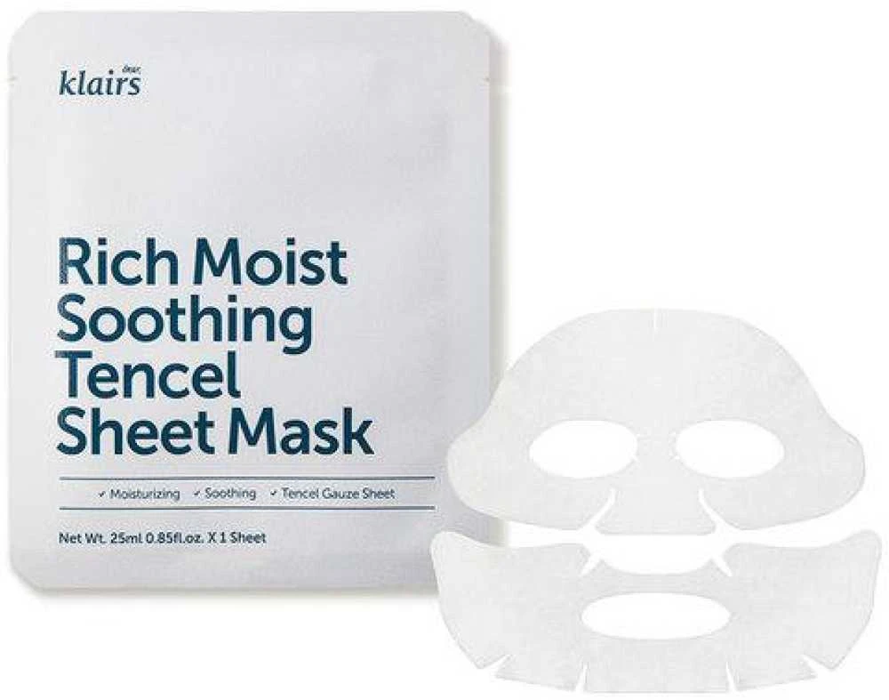 Klairs Rich Moist Shoothing Sheet Mask drėkinamoji lakštinė veido kaukė, 25 ml