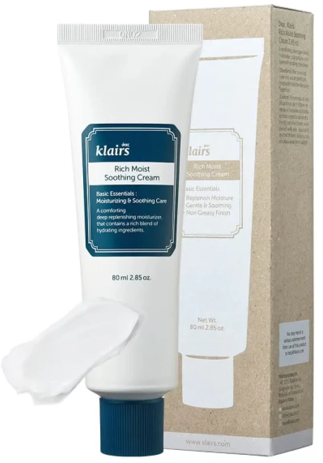 Klairs Rich Moist Shooting Kreminis raminantis ir drėkinantis veido kremas, 80 ml