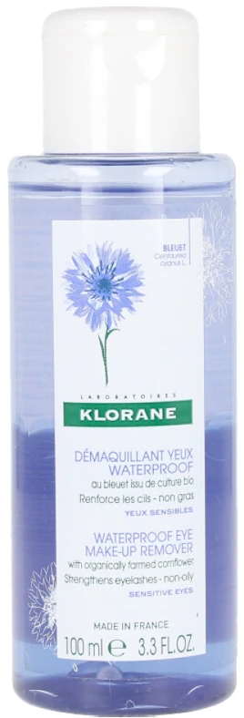 "Klorane" vandeniui atsparaus akių makiažo valiklis 100ml