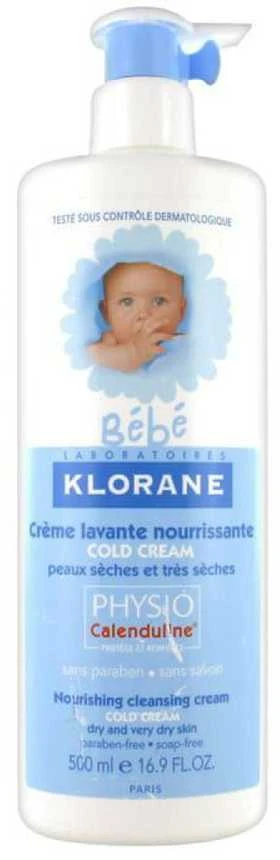 „Klorane Baby Cleansing Kreminis Cold“ valomasis kremas nuo peršalimo, 500 ml