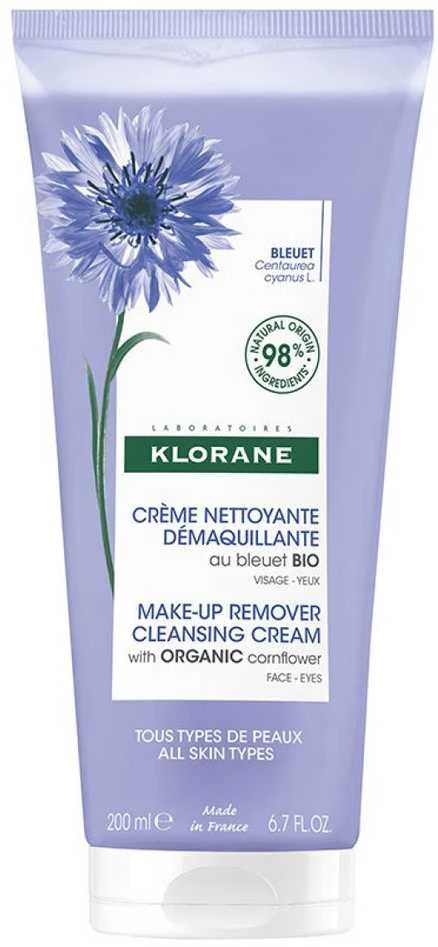 Klorane Cornflower Make-Up Remover Cleansing Kreminis kreminis makiažo valiklis, 200 ml